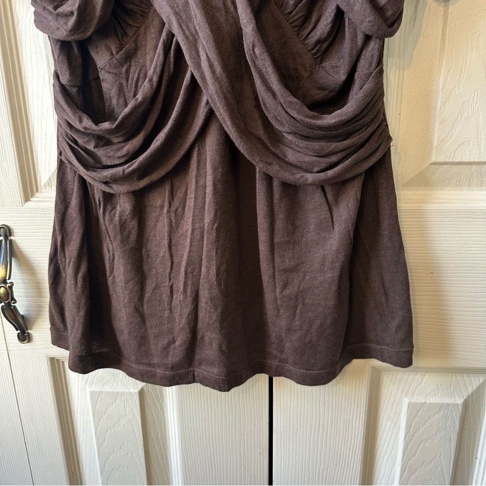 Anthropologie Deletta Drape Criss Cross Modal Cotton Blend Top Womens Size Large - Picture 6 of 8